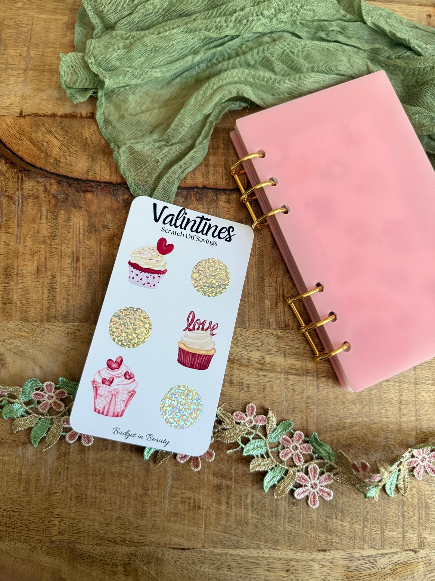 Valentines Scratch Off Saving Challenges Cupcakes |Budget Cash Stuffing