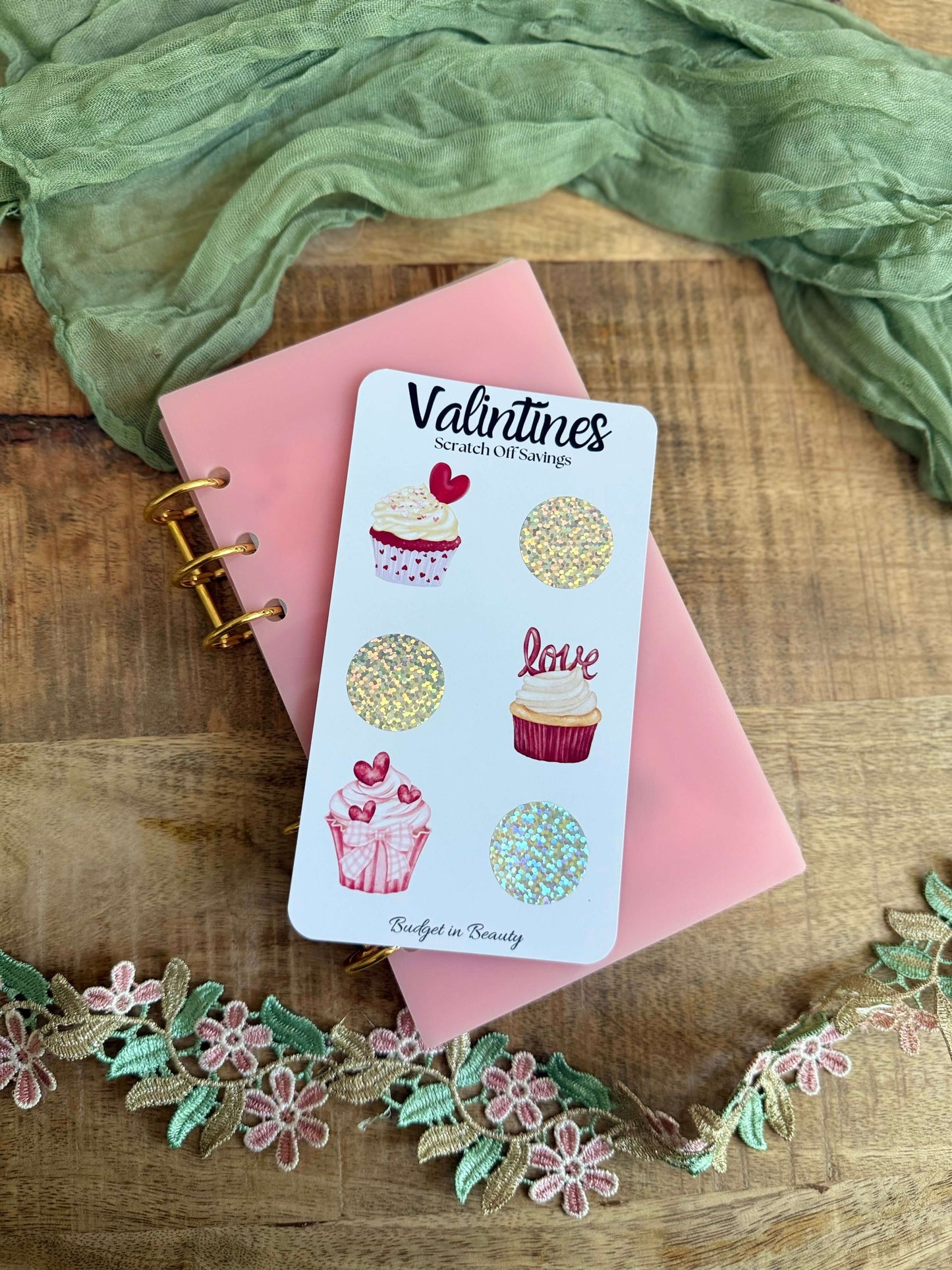 Valentines Scratch Off Saving Challenges Cupcakes |Budget Cash Stuffing