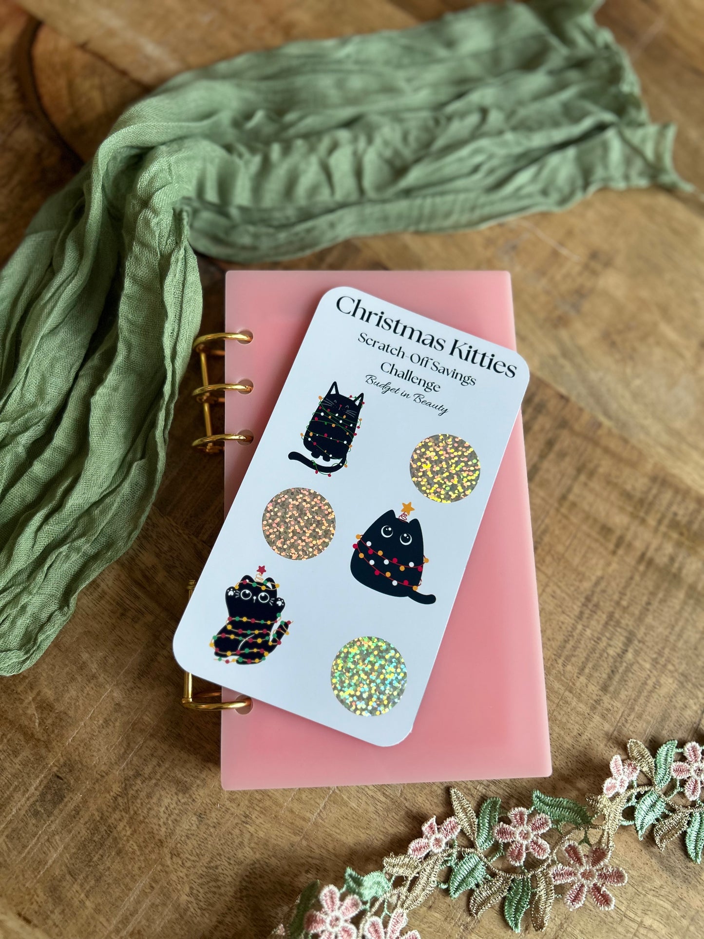Christmas Kitties Scratch Off Savings | Budget Cash Stuffing