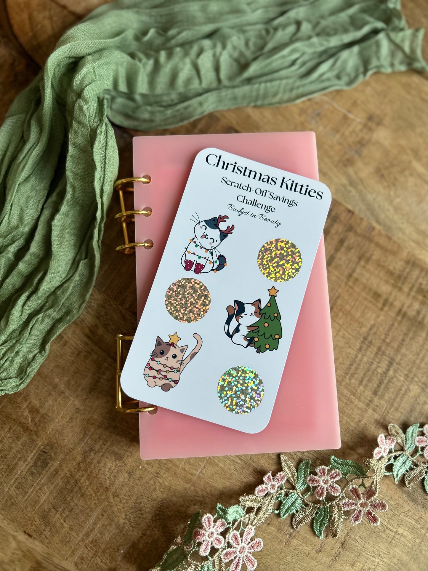 Christmas Kitties Scratch Off Savings | Budget Cash Stuffing