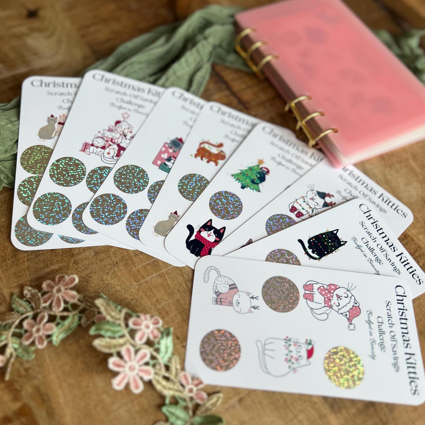 Christmas Kitties Scratch Off Savings | Budget Cash Stuffing