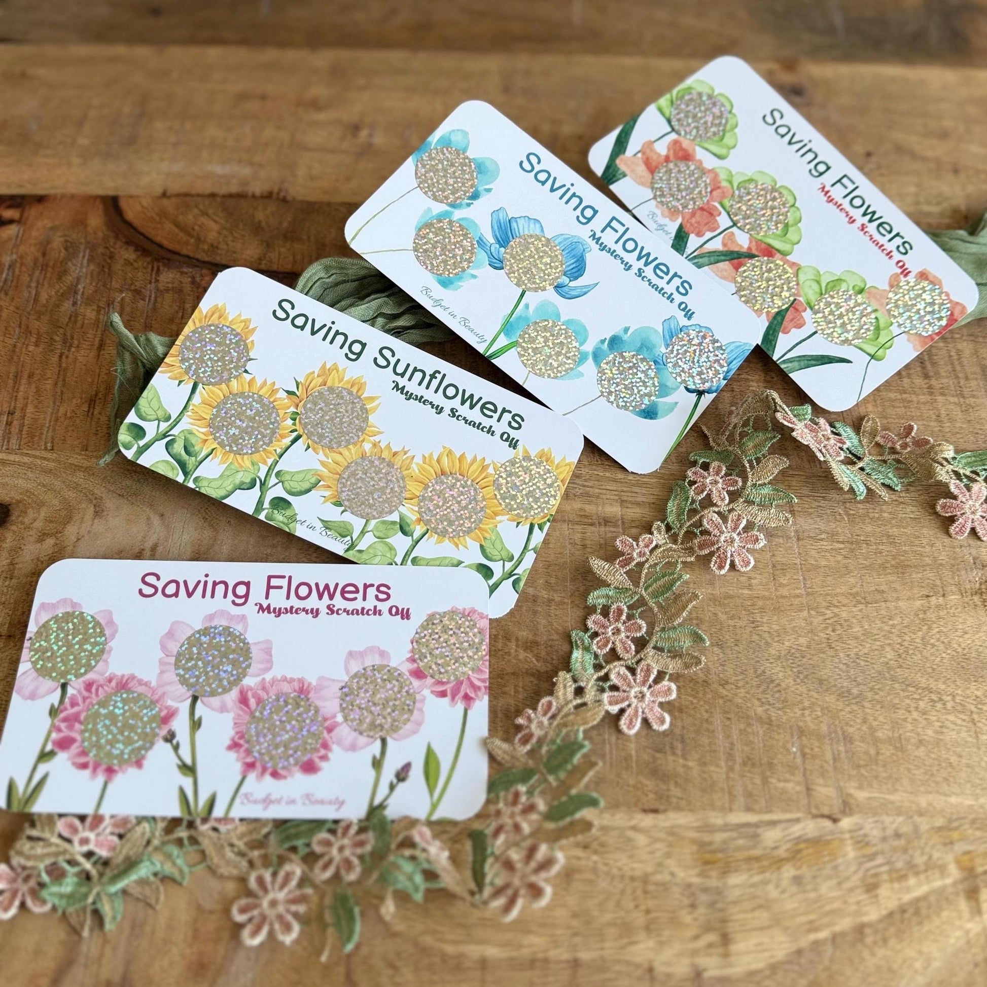 Saving Flowers Scratch Off Saving Challenges | Budget Cash Stuffing