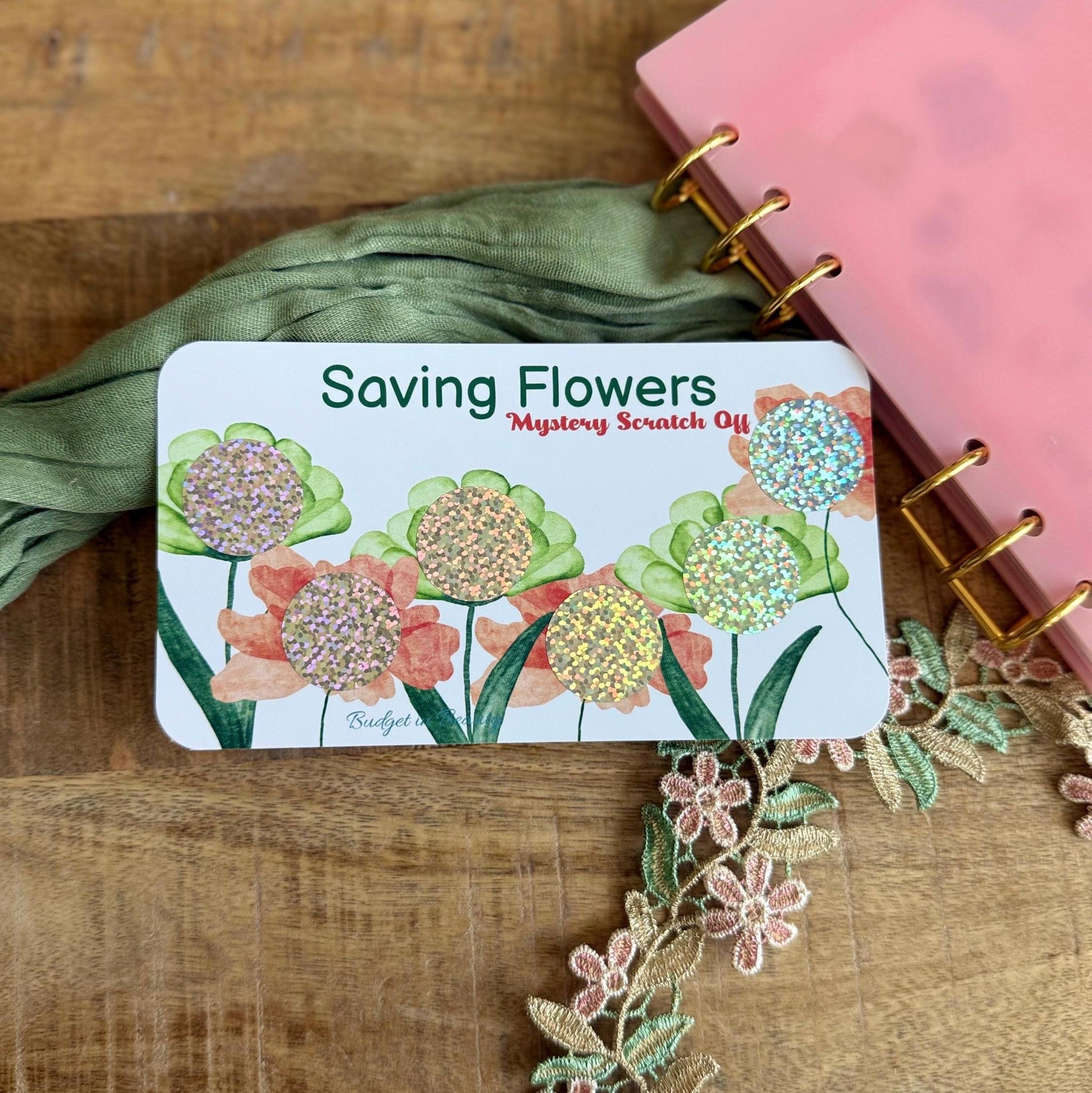 Saving Flowers Scratch Off Saving Challenges | Budget Cash Stuffing