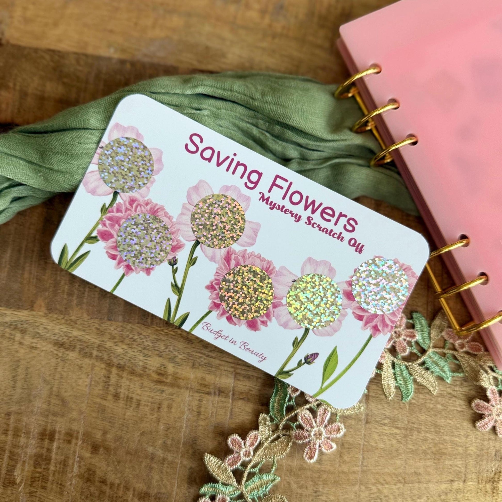 Saving Flowers Scratch Off Saving Challenges | Budget Cash Stuffing