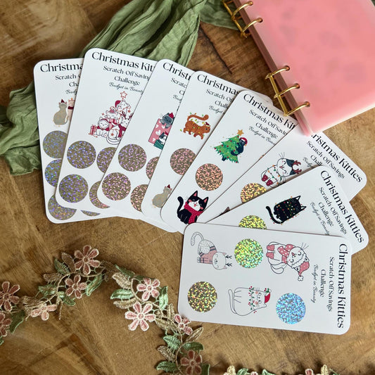 Christmas Kitties Scratch Off Savings | Budget Cash Stuffing