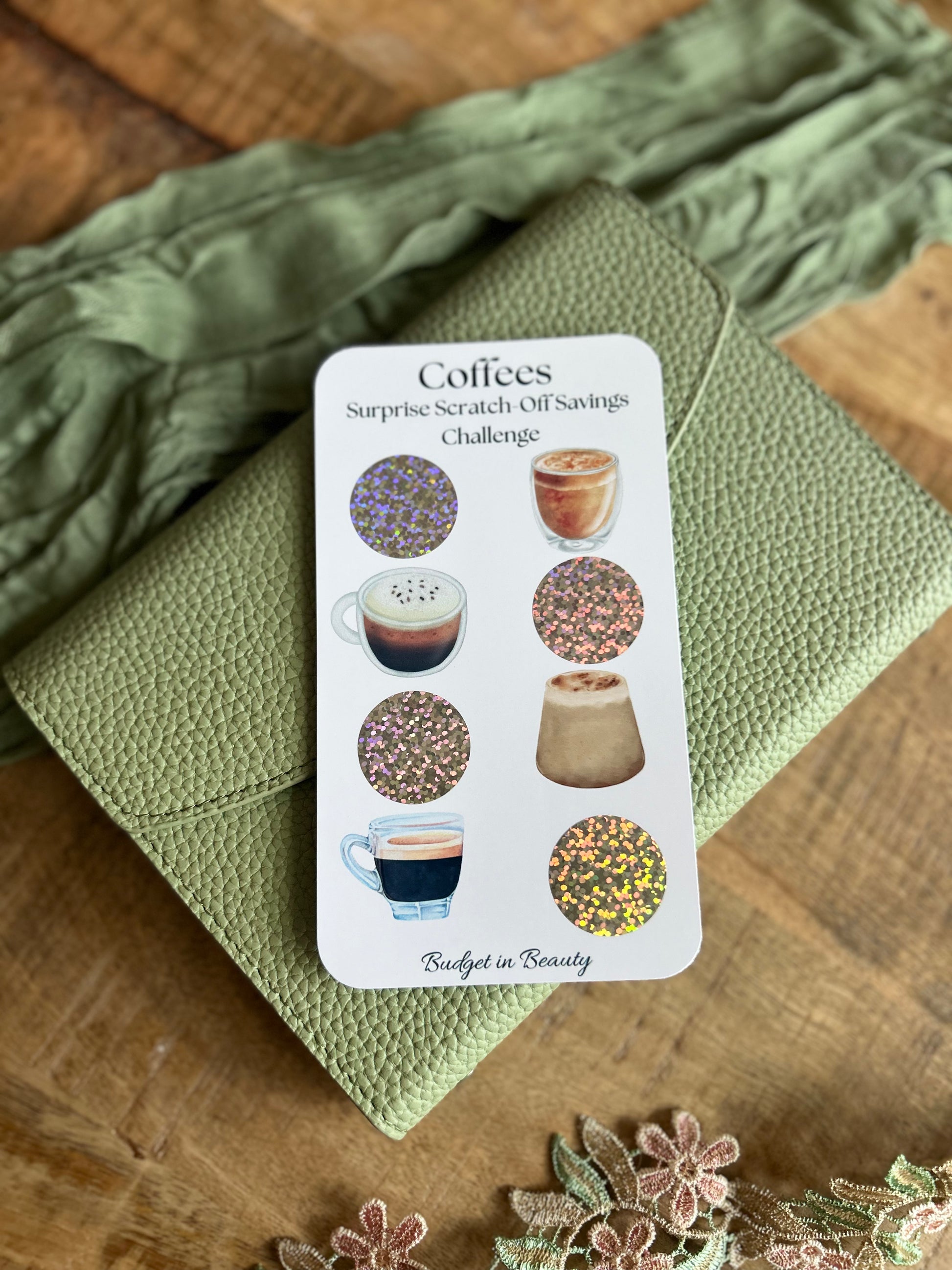 Cute Coffee Scratch Off Saving Challenges | Budget Cash Stuffing