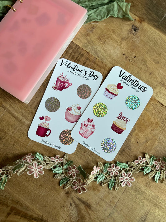 Valentines Scratch Off Saving Challenges Cupcakes |Budget Cash Stuffing
