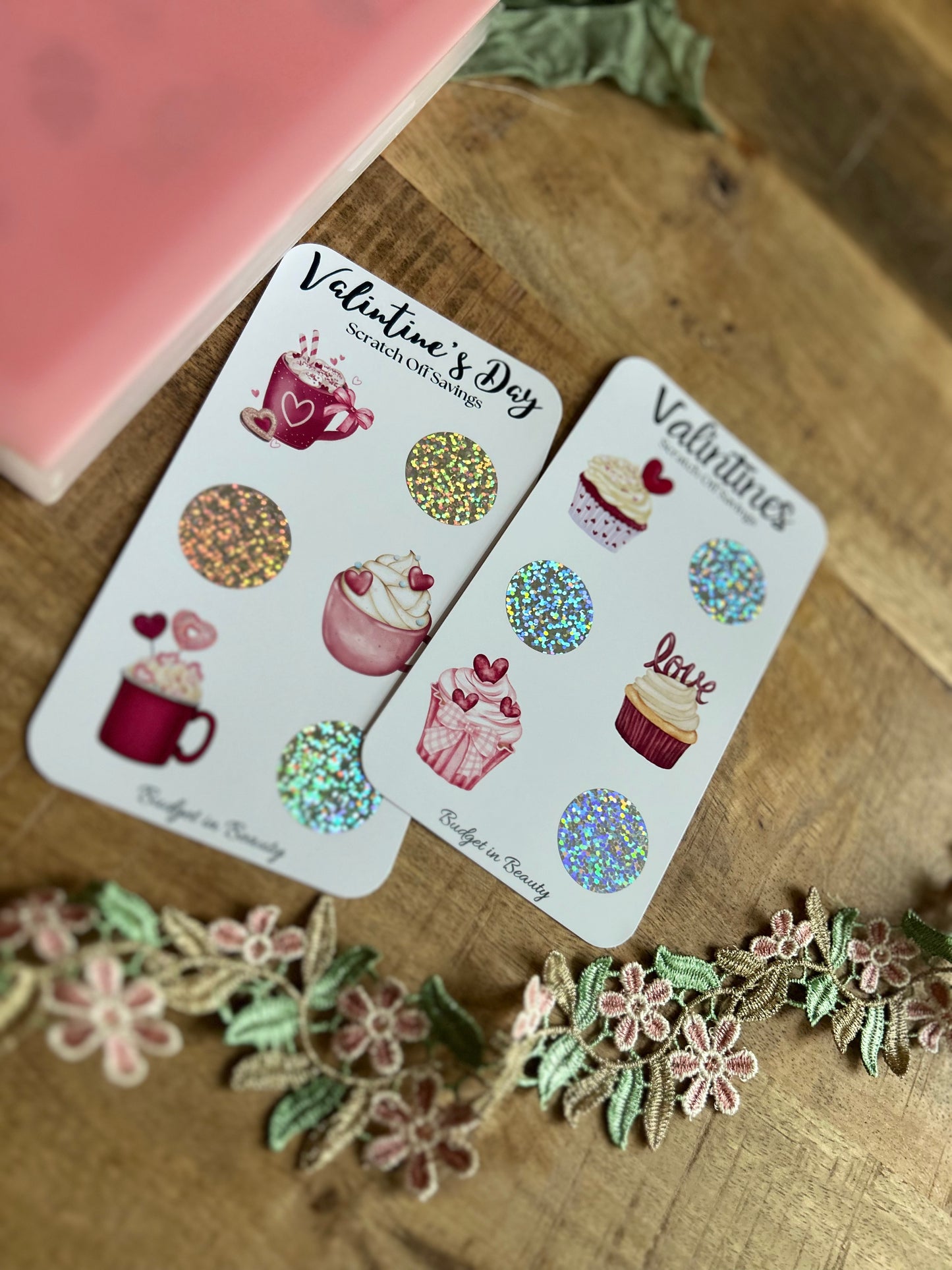 Valentines Scratch Off Saving Challenges Cupcakes |Budget Cash Stuffing