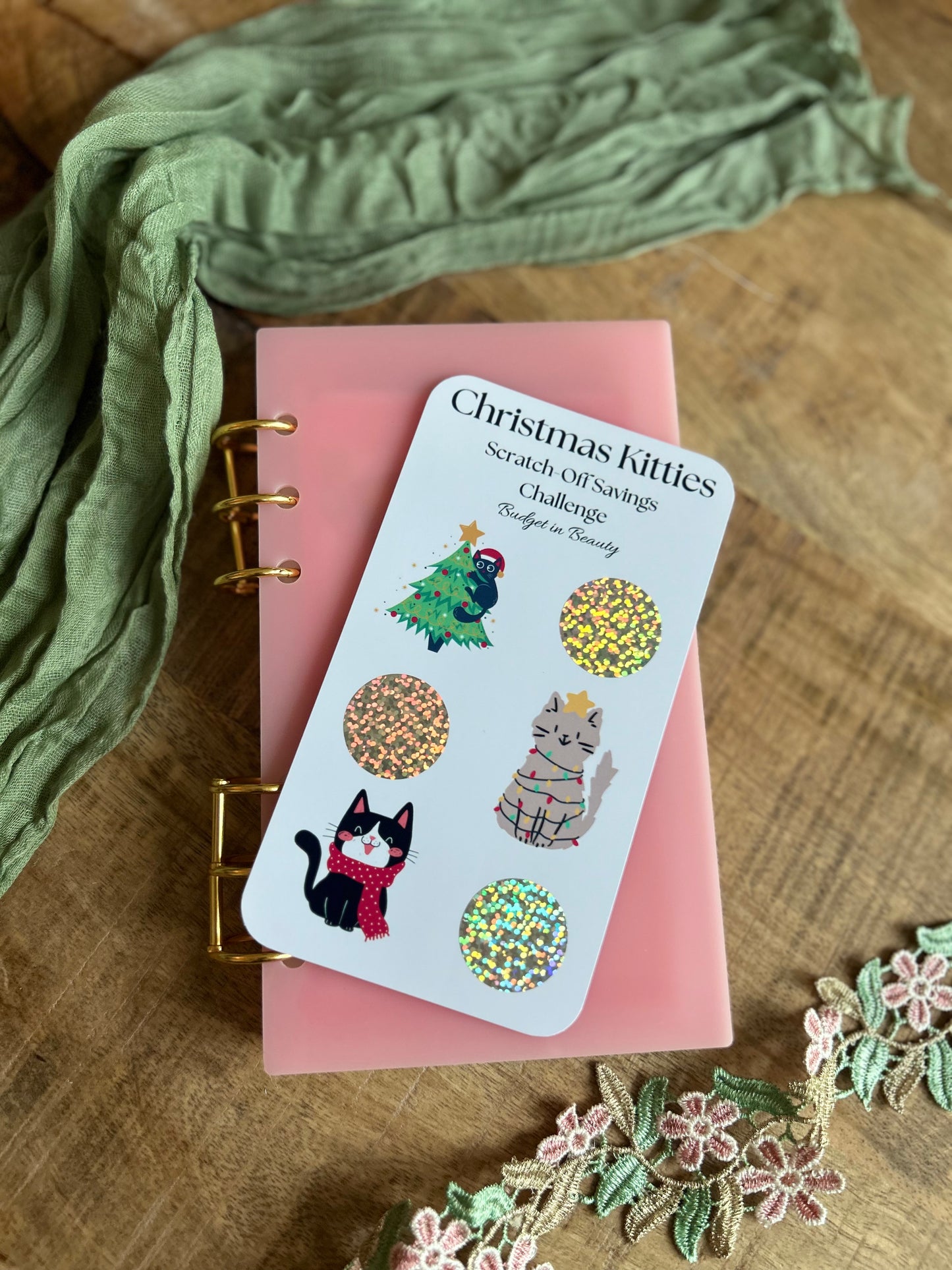 Christmas Kitties Scratch Off Savings | Budget Cash Stuffing
