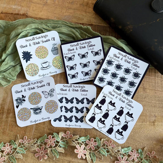 Small Sized Savings Challenge | Black & White | Budget Goals Savings