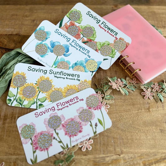 Saving Flowers Scratch Off Saving Challenges | Budget Cash Stuffing